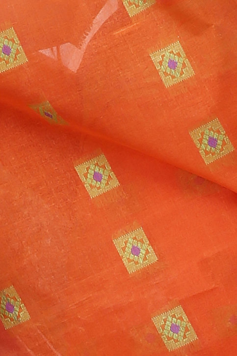 Orange Pure Cotton Aloka Tant Saree (907)